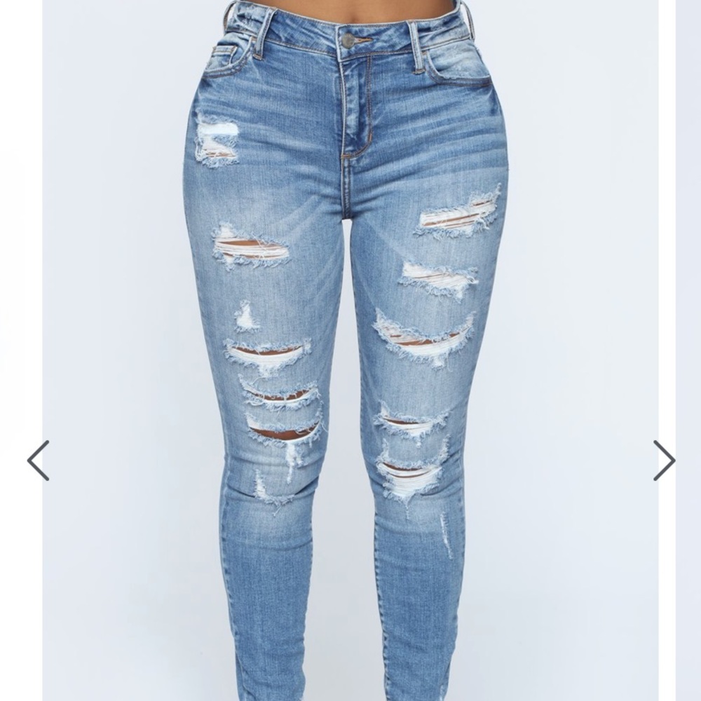 Here We GoDistressed Skinny JeansMedium Blue Wash